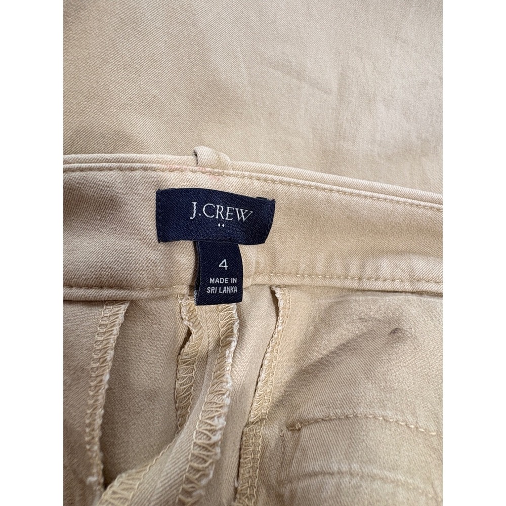J.Crew Womens Khaki Tan Wide Leg Crop Pants Stretch Cotton CG388 Size 4 - Picture 3 of 5